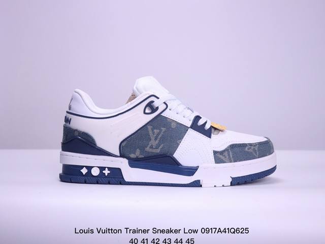 公司级全新lv路易威登louis Vuitton Trainer Sneaker Low休闲运动文化百搭板鞋 尺码:40-45 Xm0917Q625