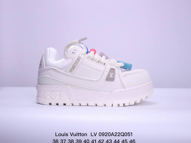 公司级路易威登 Louis Vuitton Lv路易威登板鞋 新款 Lv Trainer最新配色运动鞋 L家 篮球鞋风格运动鞋 该鞋由艺术总监 Virgil A