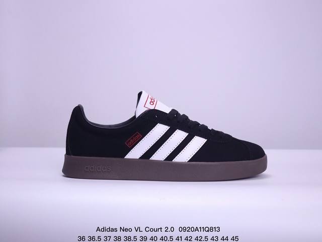 公司级adidas Neo Vl Court 2.0 百搭单品 绒面麂皮防滑耐磨轻便低帮板鞋 整双鞋以传统的低帮呈现的清新造型 鞋头优先头层反毛皮 包裹保证优秀