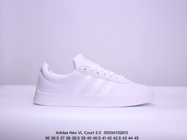 公司级adidas Neo Vl Court 2.0 百搭单品 绒面麂皮防滑耐磨轻便低帮板鞋 整双鞋以传统的低帮呈现的清新造型 鞋头优先头层反毛皮 包裹保证优秀