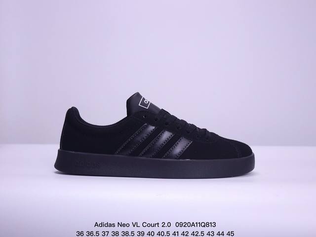 公司级adidas Neo Vl Court 2.0 百搭单品 绒面麂皮防滑耐磨轻便低帮板鞋 整双鞋以传统的低帮呈现的清新造型 鞋头优先头层反毛皮 包裹保证优秀