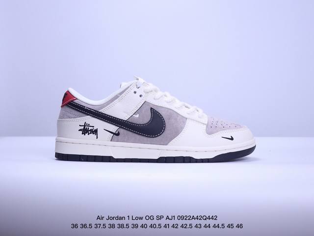 公司级带半码耐克 Nike Air Jordan 1 Low 定制配色乔1联名-高端定制 低帮 复古文化板鞋 #定制鞋盒 大厂纯原品质出货 超高清洁度 皮料切割