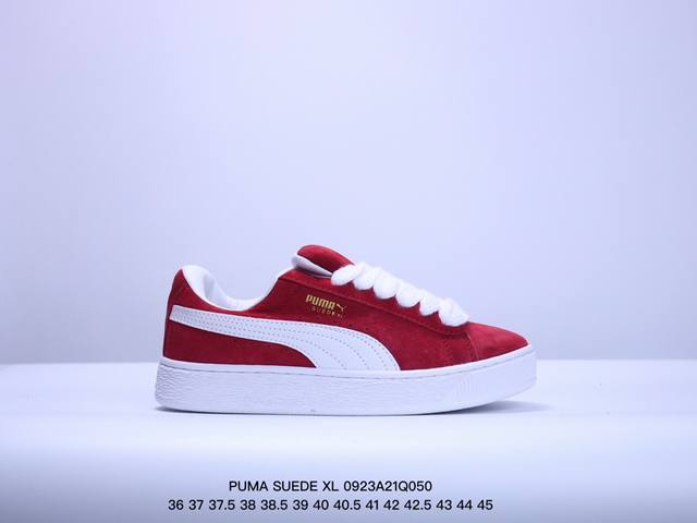 Puma Suede Xl 彪马新款面包鞋男女同款复古休闲板鞋 赠送一双鞋带 鞋身通体采用细腻的麂皮材质 厚实柔软 质感出众 鞋侧保留puma标志性跑道图案 侧 - 点击图像关闭