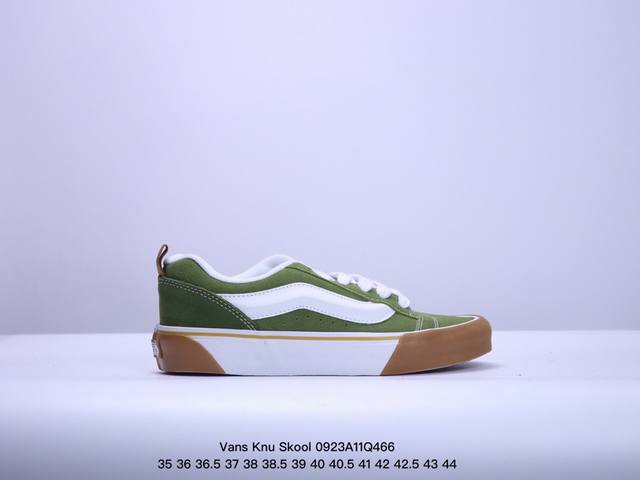 Vans Knu Skool 绿生胶 肥胖版立体大logo 加厚鞋舌 低帮复古休闲硫化面包鞋 尺码：35 36 36.5 37 38 38.5 39 40 40