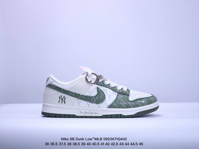 海外爆款限量发售！公司级 Nike Sb Dunk Low“Mlb联名-绿牛仔” 周年高端定制 低帮休闲板鞋 定制鞋盒 大厂纯原品质出货 超高清洁度 皮料切割干