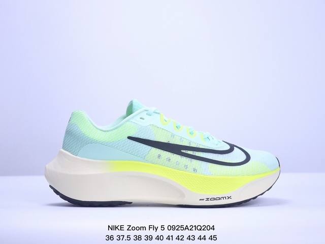 耐克 Nike Zoom Fly 5 运动鞋男女士公路跑鞋竞速跑步鞋厚底增高老爹鞋。采用耐用的设计，不仅可以部署在您最喜欢的比赛的起跑线上，还可以部署在征服后的 - 点击图像关闭