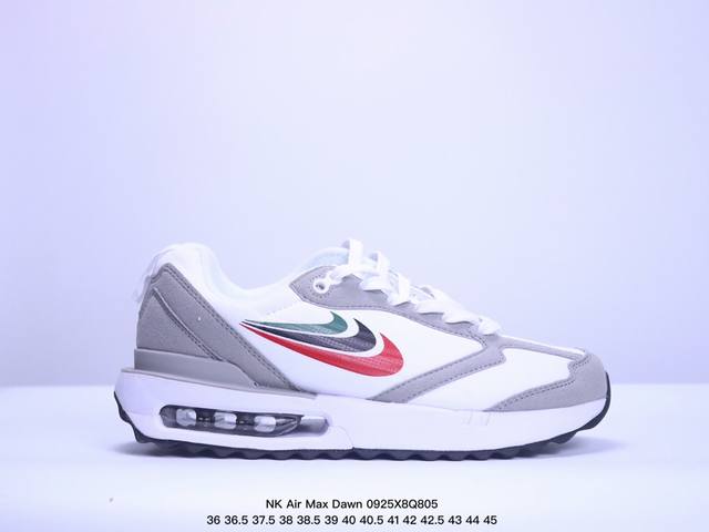 真标耐克nk Air Max Dawn 黎明系列低帮气垫百搭休闲运动慢跑鞋 采用柔软翻毛皮和透气梭织材料打造利落鞋面 中底和鞋跟融入现代感线条设计 兼具复古风格 - 点击图像关闭