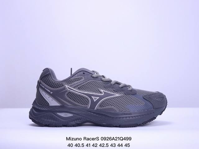 Mizuno Racers 美津浓 复古休闲 时尚百搭 运动舒适 网布 减震 防滑耐磨透气 低帮休闲跑步鞋 尺码：40-45带半码 Xm0926Q499