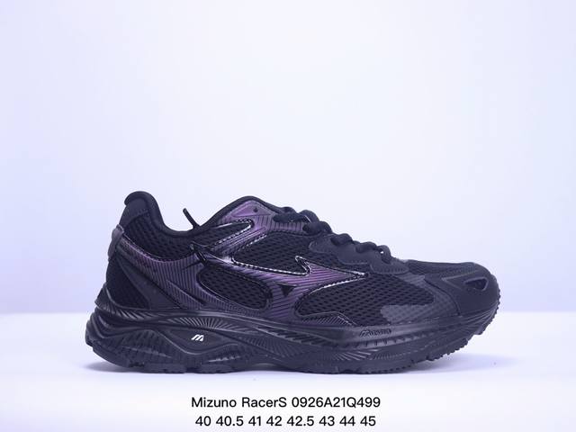 Mizuno Racers 美津浓 复古休闲 时尚百搭 运动舒适 网布 减震 防滑耐磨透气 低帮休闲跑步鞋 尺码：40-45带半码 Xm0926Q499