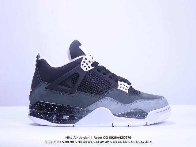 耐克 Nike Air Jordan 4 Retro Og迈克尔 乔丹aj4代乔4 中帮复古休闲运动文化篮球鞋。秉承轻量化的速度型篮球鞋设计思想完成设计，降低重