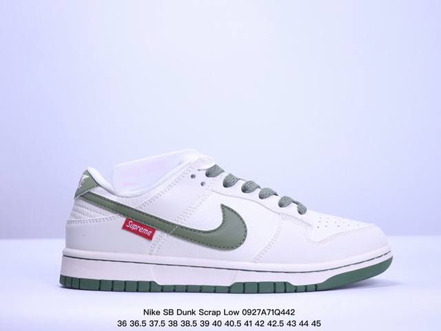 Supreme联名-米绿滑板鞋海外官方同步发售，耐克nike Dunk Low Supreme 联名，美国街头滑板鞋潮牌，红底白色的独特logo使supreme - 点击图像关闭