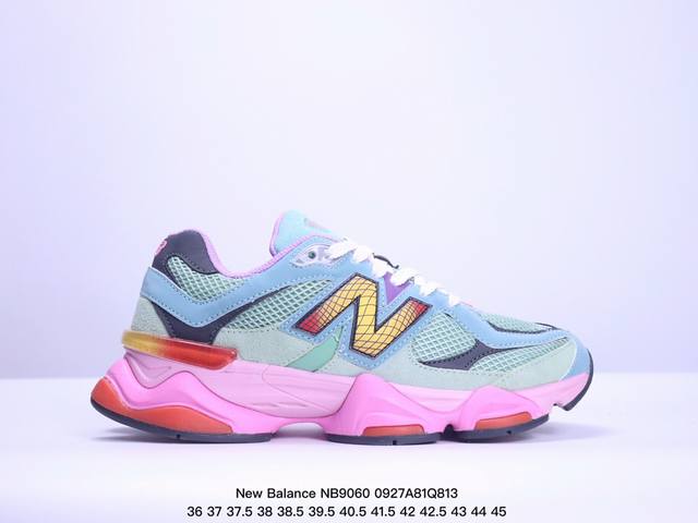 公司级new Balance 公司级版本 Nb9060 联名款 复古休闲运动慢跑鞋 鞋款灵感源自设计师本人对夏日的怀日回忆。鞋面大身由空间双格及磨砂鞋面拼接而生