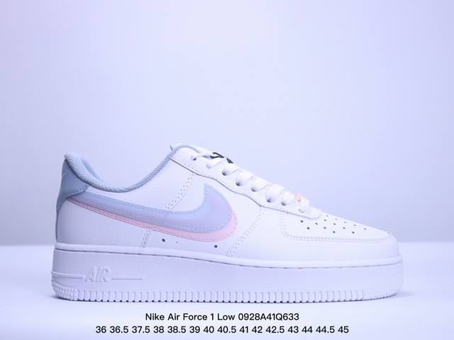 Nike Air Force 1 Low “蓝粉双勾” 货号：Cw1574- 原厂冲刀皮料切割干净 无任何毛边 清洁度细节完美 做工细节全方位比对原鞋。 原楦原