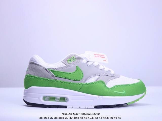 公司级nike Air Max 1 耐克气垫 缓震 耐磨运动鞋 鞋身材质均选择皮革 织物 麂皮多种材质覆盖 保证质感的前提下 层次感也相当不错 带有开窗式 Ai