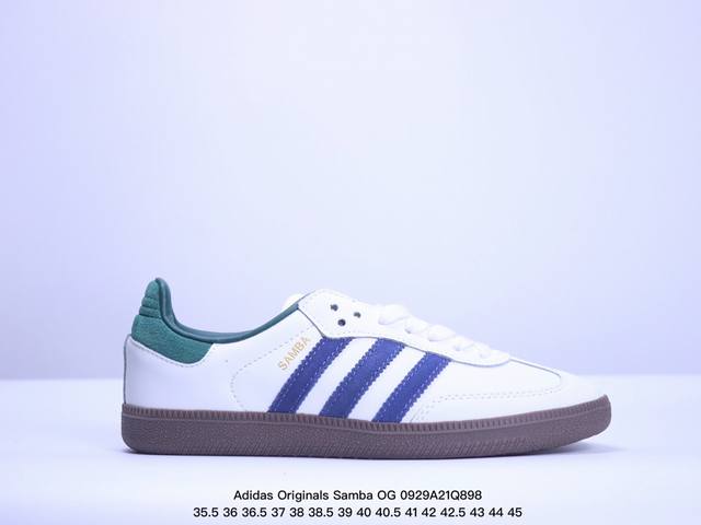 公司级阿迪达斯三叶草adidas Originals Samba Og 桑巴舞系列绅士德训足球风百搭低帮休闲运动板鞋 货号:Ih4881 尺码:35.5 36 - 点击图像关闭