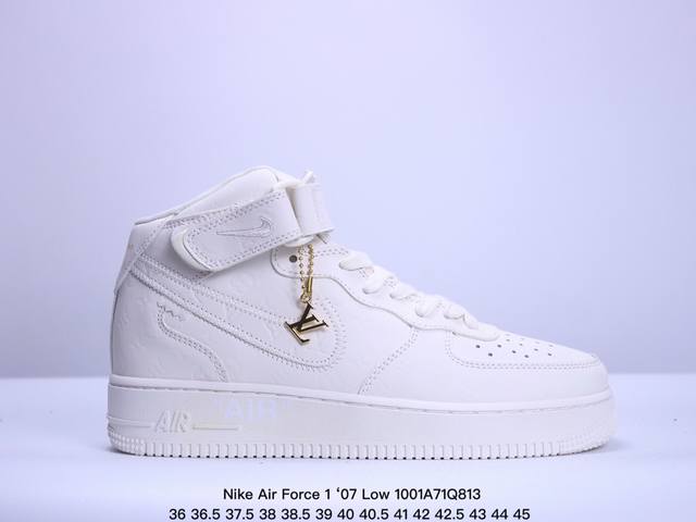 公司级nike Air Force 1 High X Louis Vuitton 原楦头原纸板 打造纯正高帮空军版型 专注外贸渠道 全掌内置蜂窝气垫 原盒配件