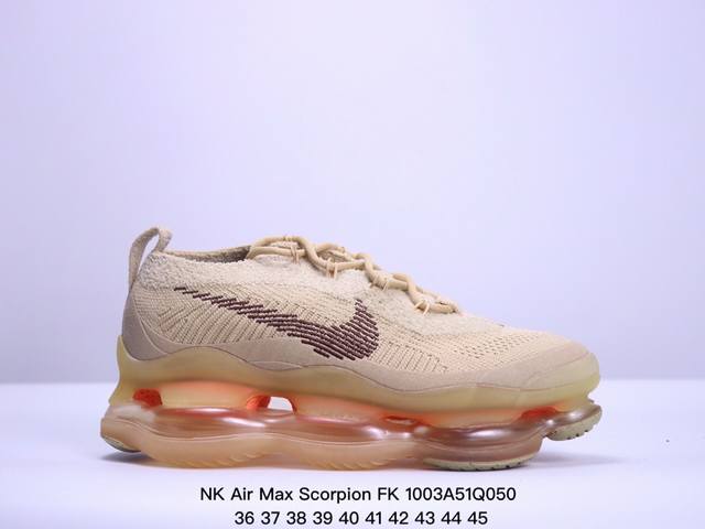 公司级nk Air Max Scorpion Fk 次世代气垫搭载全掌长气垫鞋款 采用类似于 Vapormax Plus 和 Vapormax Flyknit