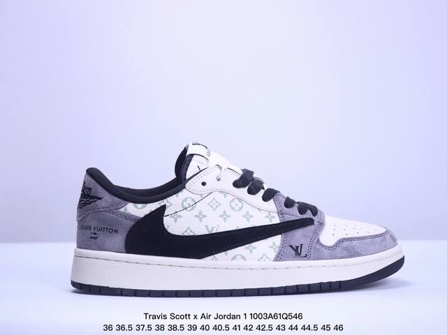 Aj1倒勾travis Scott X Air Jordan 1 ” Reverse Mocha “ Aj1乔1 Ts 闪电 联名倒钩 低帮文化篮球鞋 完美品质