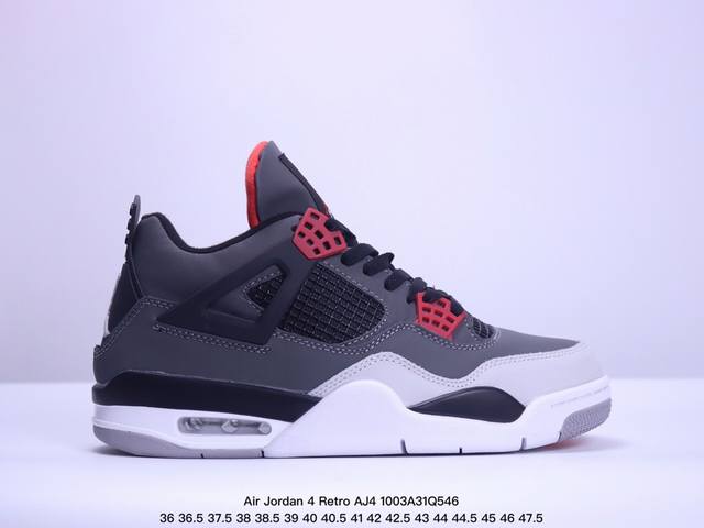 耐克 Air Jordan 4 Retro Aj4 乔丹4代 Aj4 乔4乔丹篮球鞋 黑灰红 半 36-47.5 Xm 3Q546