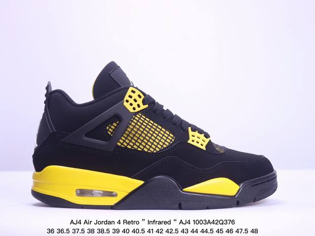 公司级aj4 Air Jordan 4 Retro ” Infrared “ Aj4乔4 男子文化篮球鞋 大厂出品 主力合作工厂 全新模具开发 纯正4代正确鞋型