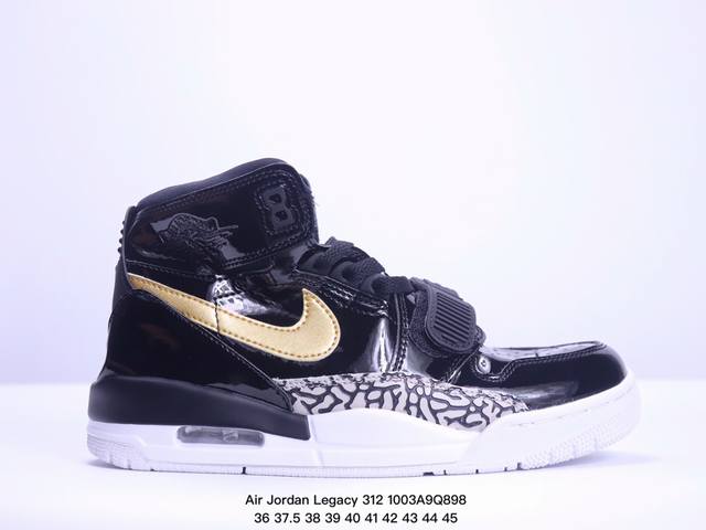 真标air Jordan Legacy 312 乔丹篮球鞋系列 号称 “最强三合一” 的 Jordan Legacy 312，自然有着杂交结合的设计，它的名字就