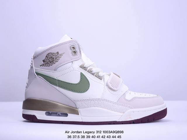 真标air Jordan Legacy 312 乔丹篮球鞋系列 号称 “最强三合一” 的 Jordan Legacy 312，自然有着杂交结合的设计，它的名字就