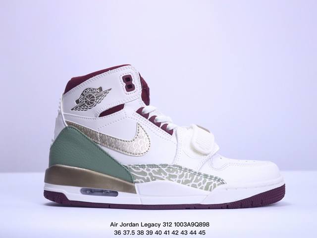 真标air Jordan Legacy 312 乔丹篮球鞋系列 号称 “最强三合一” 的 Jordan Legacy 312，自然有着杂交结合的设计，它的名字就