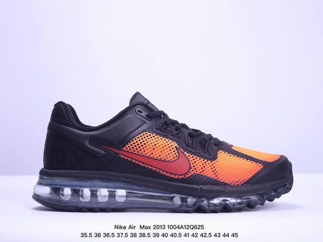 Nike 耐克 Nike Air Max 2013 网布 日常 百搭 耐磨透气 低帮 生活休闲鞋 男女情侣款款 耐克max2013黑橙 Xm1004Q625