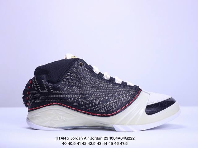 Titan X Jordan Air Jordan 23合成革织物皮革潮流减震防滑耐磨中帮复古篮球鞋男款白黑金 Xm1004Q222