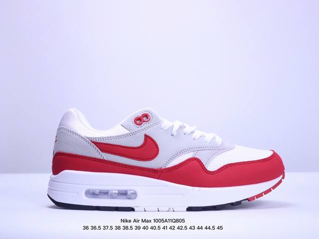 真标nike Air Max 1 Air Max 气垫 全新配色 鞋身材质均选择皮革、织物、麂皮多种材质覆盖，保证质感的前提下，层次感也相当不错。细节方面，除了