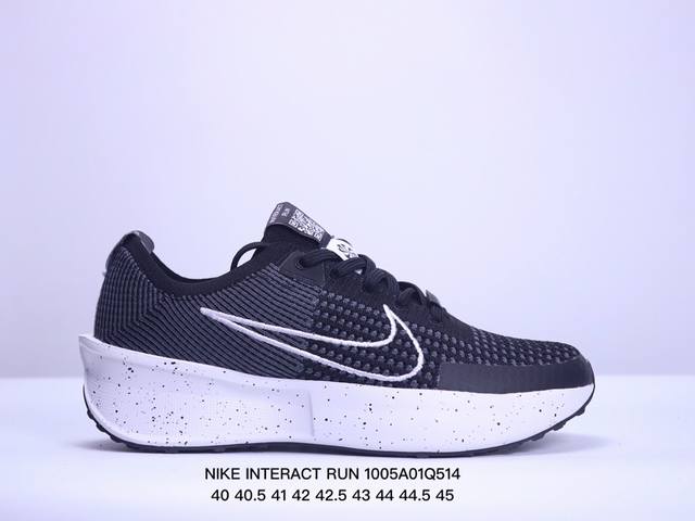 Nike登月飞马nike Interact Run跑鞋 材用针织鞋面加电绣，正品跑步鞋轻便潮流耐磨 货号：Dr2638 001 Xm 5Q514 - 点击图像关闭