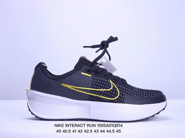 Nike登月飞马nike Interact Run跑鞋 材用针织鞋面加电绣，正品跑步鞋轻便潮流耐磨 货号：Dr2638 001 Xm 5Q514 - 点击图像关闭