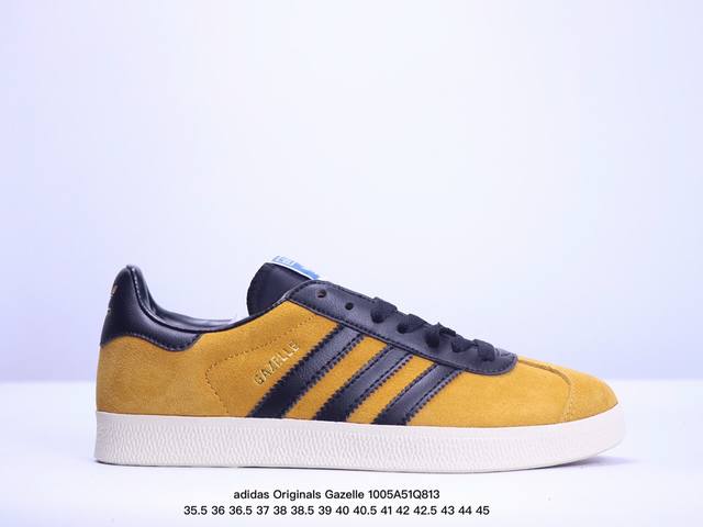 公司级adidas Originals Gazelle W 三叶草休闲防滑耐磨低帮板鞋 鞋头出色设计 塑就出众贴合感 稳固的后跟贴合足部曲线设计 软弹舒适 不易