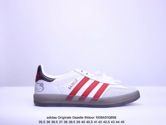 公司级adidas Originals Gazelle Indoor 三叶草休闲防滑耐磨低帮板鞋 鞋头出色设计 塑就出众贴合感 稳固的后跟贴合足部曲线设计 软弹