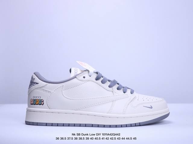 头层带半码耐克nk Sb Dunk Low Diy 联名-周年高端定制 低帮休闲板鞋 货号：Dq1098-351 #定制鞋盒 大厂纯原品质出货 超高清洁度 皮料