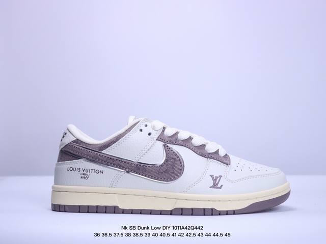 头层带半码耐克nk Sb Dunk Low Diy 联名-周年高端定制 低帮休闲板鞋 货号：Dq1098-351 #定制鞋盒 大厂纯原品质出货 超高清洁度 皮料