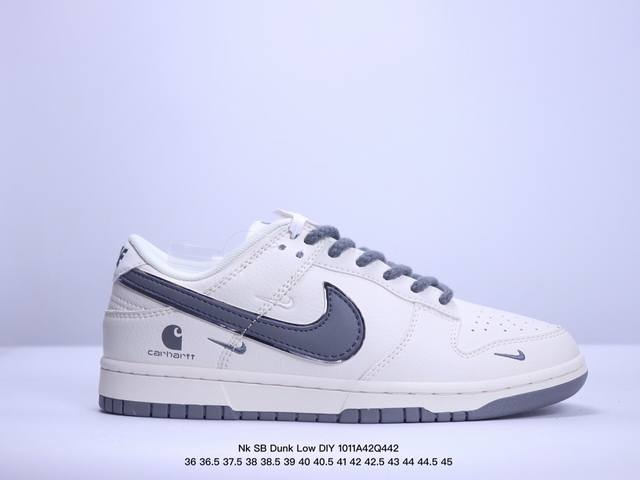 头层带半码耐克nk Sb Dunk Low Diy 联名-周年高端定制 低帮休闲板鞋 货号：Dq1098-351 #定制鞋盒 大厂纯原品质出货 超高清洁度 皮料