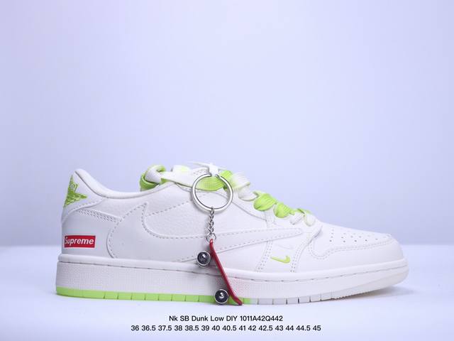 头层带半码耐克nk Sb Dunk Low Diy 联名-周年高端定制 低帮休闲板鞋 货号：Dq1098-351 #定制鞋盒 大厂纯原品质出货 超高清洁度 皮料