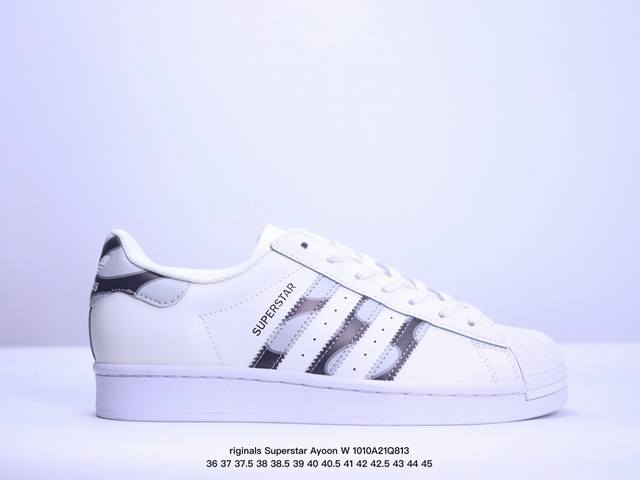 公司级阿迪达斯adidas三叶草 Originals Superstar Ayoon W贝壳头系列低帮经典百搭休闲运动板鞋 货号:Ie1436 尺码:35 36 - 点击图像关闭