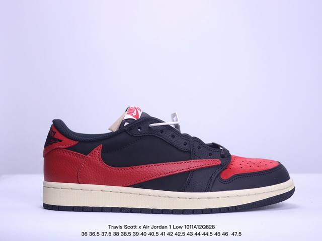 Fragment X Travis Scott X Air Jordan 1 Low 三方联名倒钩 性价比原盒出货 全新的三方联名低帮倒钩鞋面延续了黑脚趾设计，