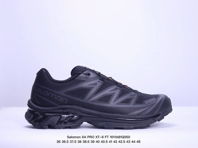 公司级salomon Xa Pro Xt-6 Ft萨洛蒙户外越野跑鞋 鞋面采用sensifit贴合技术 全方位贴合包裹脚型 鞋跟部鞋底牵引设计 提供强大的抓地性