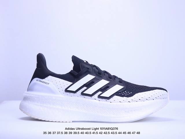 公司级阿迪达斯adidas Ultraboost Light 全掌爆米花休闲运动跑鞋。采用网材搭配反光皮革鞋面，配上stretchweb网格外底和boost中底