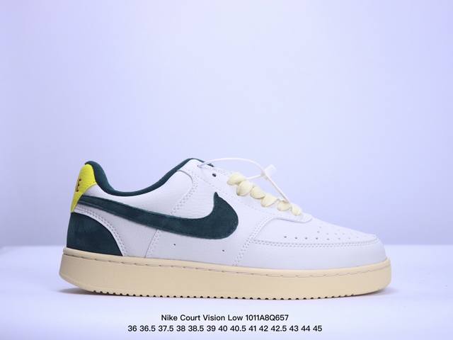 Nike Court Vision Low 低帮百搭透气休闲运动板鞋 首发实拍 经典耐用的设计，兼顾舒适脚感和出众风范，演绎匠心之作。结构性的支撑贴合感结合复古