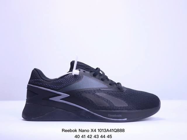 Reebok锐步官方2024春夏新款男nano X4 经典运动健身综合训练鞋。Reebok Nano X4 在健身房里，几乎可以用于所有事情，有点像万事通。Fl