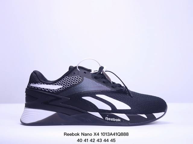 Reebok锐步官方2024春夏新款男nano X4 经典运动健身综合训练鞋。Reebok Nano X4 在健身房里，几乎可以用于所有事情，有点像万事通。Fl