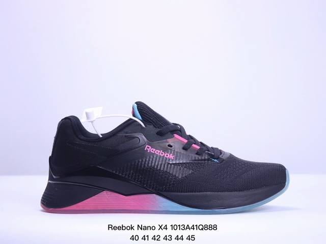 Reebok锐步官方2024春夏新款男nano X4 经典运动健身综合训练鞋。Reebok Nano X4 在健身房里，几乎可以用于所有事情，有点像万事通。Fl