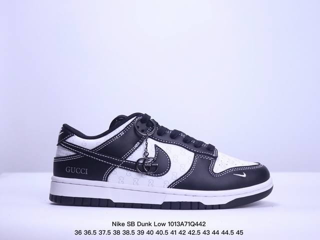 Nike Sb Dunk Low“古驰联名 暗纹双g黑勾” 周年高端定制 低帮休闲板鞋 定制鞋盒 大厂纯原品质出货 超高清洁度 皮料切割干净无任何毛边 细节完美