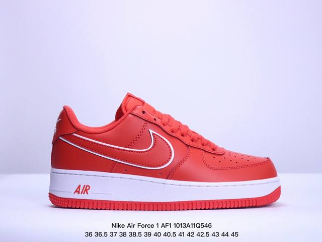 耐克 Nike Air Force 1 Af1耐克 低帮 空军一号休闲板鞋 红白 黑白011 Adiyu半 36-45 Xm1013Q546