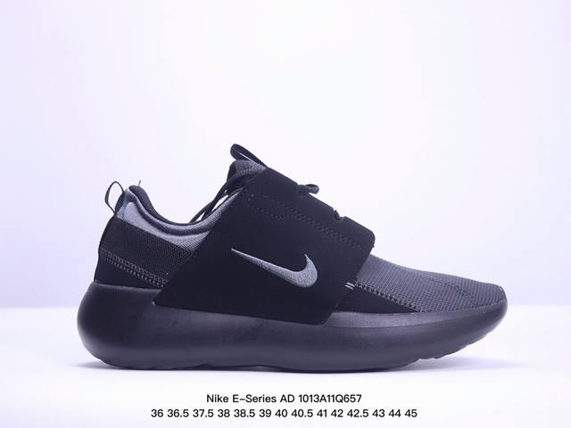 36-45半码。 耐克nike E-Series Ad 缓震透气 舒适 易穿脱 运动休闲鞋 全黑色 Xm1013Q657