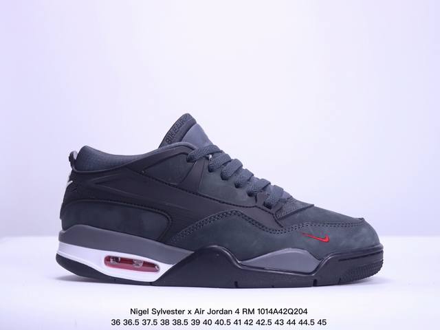 公司级nigel Sylvester X Air Jordan 4 Rm 低帮 联名军绿 Aj4 乔丹4代 Aj4 乔4 联名绿色 乔丹篮球鞋系列 整鞋采用皮革